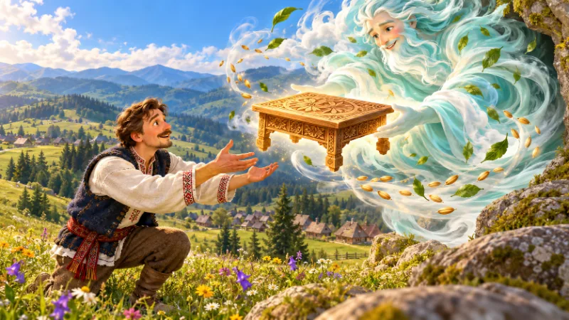 Чудесний столик, коза і палиця